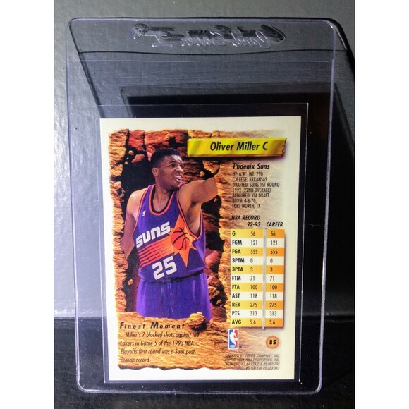 1993-94 Topps Finest Oliver Miller #85 Basketball Card - Picture 2 of 2